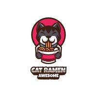 Illustration vector graphic of Cat Ramen, good for logo design