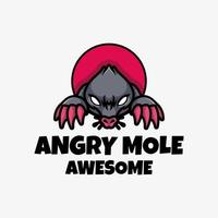 Illustration vector graphic of Angry Mole, good for logo design