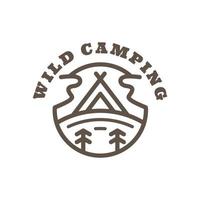 gráfico vectorial de ilustración de camping salvaje, bueno para el diseño de logotipos vector