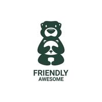 ilustración vectorial gráfico de oso amistoso, bueno para el diseño de logotipos vector