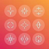 crosshairs, elements for game design, different sights vector