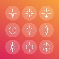 crosshairs, elements for game design, different sights vector