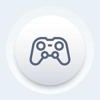 icono de línea de gamepad, controlador de juego vector