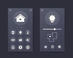 Smart house app interface, vector mobile ui