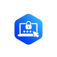 password access, security vector icon with laptop