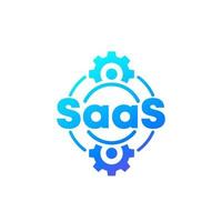 Saas, Software as a service icon on white vector