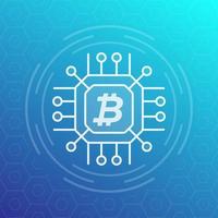 bitcoin, cryptocurrency, blockchain vector icon