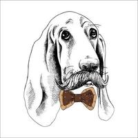 imagen vectorial de un perro en blanco y negro. estilo de diseño. animal. Arte. símbolo. logo. ilustrador en blanco vector