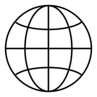 Outline globe icon. vector