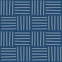 trendy minimalist seamless pattern with abstract hand drawn composition in blue and white vector