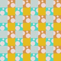seamless pattern with circles polka dots with checked blue and green vector