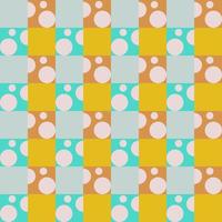 seamless pattern with circles polka dots with checked blue and green vector