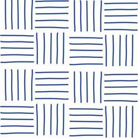trendy minimalist seamless pattern with abstract hand drawn composition in blue and white vector