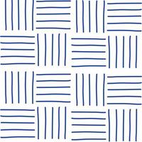 trendy minimalist seamless pattern with abstract hand drawn composition in blue and white vector