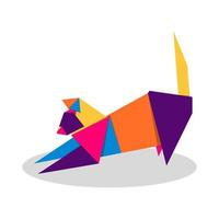 papiroflexia de gato. diseño de logotipo de gato vibrante colorido abstracto. papiroflexia de animales ilustración vectorial vector