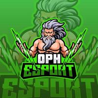 green zeus e-sport logo template vector