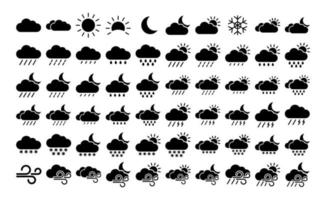 colección de conjunto de iconos de clima meteorológico vector