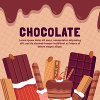 delicioso fondo de chocolate vector