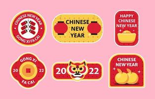 colección de etiquetas de año nuevo chino vector