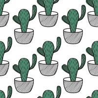 Cactus on a white background. Cactus icon. Seamless pattern. Seamless wallpaper. Patterns for decoration. vector