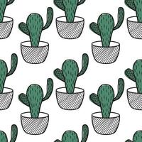 Cactus on a white background. Cactus icon. Seamless pattern. Seamless wallpaper. Patterns for decoration. vector