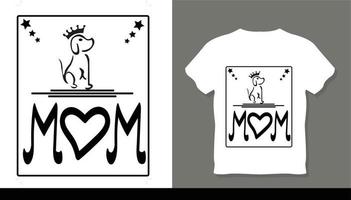 nuevo diseño de camiseta de perro y mamá vector