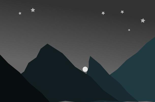 landscape with moon and flat icon background image design