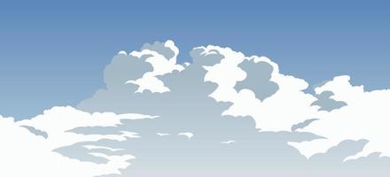 versión de dibujos animados del hermoso cielo azul nublado vector