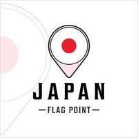 diseño gráfico del icono de la plantilla de la ilustración del vector del logotipo de japón del punto de la bandera. mapas ubicación país signo o símbolo