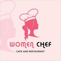 silhouette women chef logo vector illustration template icon graphic design. cafe and restaurant symbol for business food with modern style