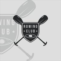 paddle or rowing logo vintage vector illustration template icon graphic design. kayak or canoe equipment for adventure sport travel and business with badge