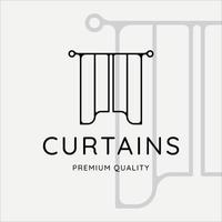 curtains logo line art minimalist simple vector illustration template icon graphic design