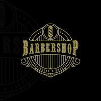 barber shop logo vintage vector illustration template icon graphic design. scissors symbol for business with retro style