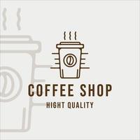 coffee shop logo line art vector illustration template icon graphic design