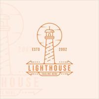 lighthouse logo line art simple minimalist vector illustration template icon graphic design