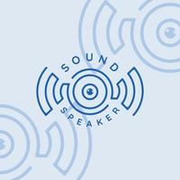 sound speaker logo modern color vector illustration template icon graphic design. music company and radio station concept symbol