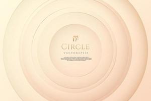 Abstract radial circle paper cut layer in cream, light brown and gold background. Modern futuristic concept. Luxury and elegant, Can use for cover template, poster, banner web, flyer, print ad. vector