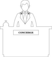Concierge Sticker on white background. Black and White vector concierge icon symbol. Concierge Sticker