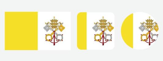 icono de la bandera de la Santa Sede de la Ciudad del Vaticano. conjunto de iconos web. colección de iconos plana. ilustración vectorial sencilla. vector