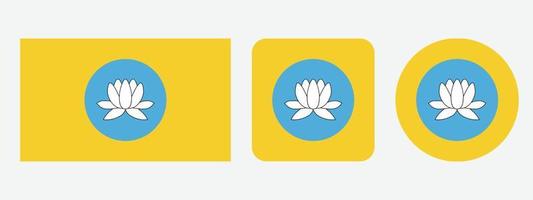 icono de la bandera de kalmykia. conjunto de iconos web. colección de iconos plana. ilustración vectorial sencilla. vector