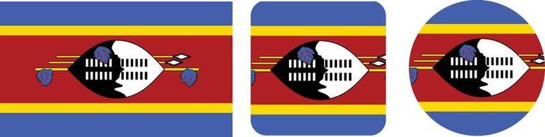 icono de la bandera de eswatini swazilandia. conjunto de iconos web. colección de iconos plana. ilustración vectorial sencilla. vector