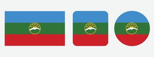 karachay cherkessia flag icon . web icon set . icons collection flat. Simple vector illustration.