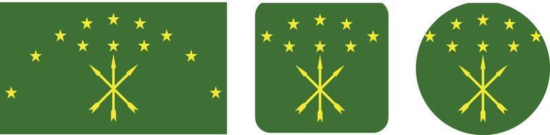 Adygea flag icon . web icon set . icons collection flat. Simple vector illustration.