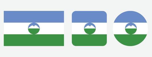 kabardino republic flag icon . web icon set . icons collection flat. Simple vector illustration.