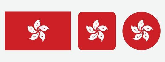 Hong,Kong flag icon . web icon set . icons collection flat. Simple vector illustration.