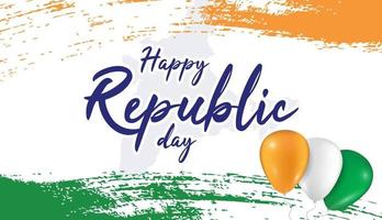 Happy Republic Day of India - 26 January. Patriotic illustrations with the Indian flag. Template for banner or poster. vector