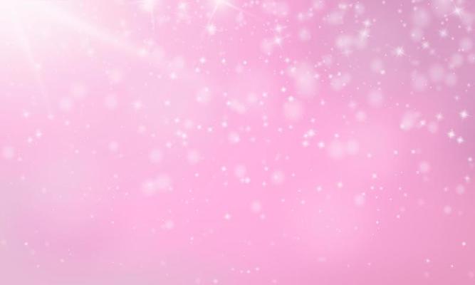 Pink bokeh background with shiny stars and falling lights