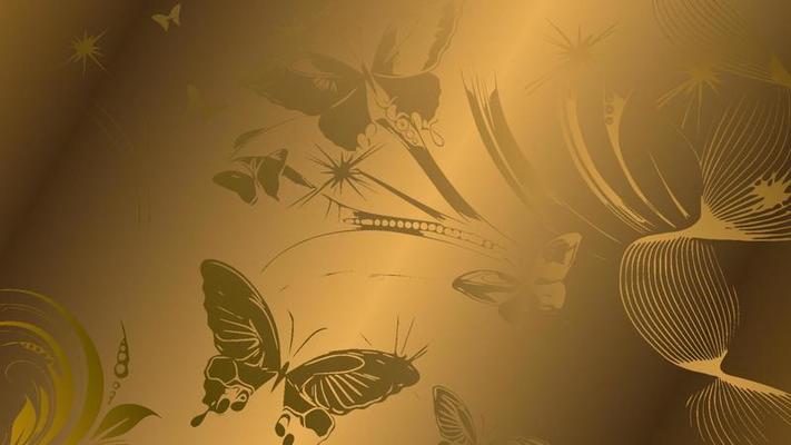 Luxury Beauty floral Background with Gold Butterfly