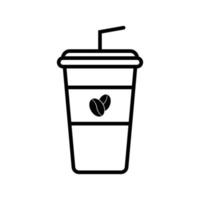 taza desechable con robos de calor saliendo, haciendo el diseño del vector del icono del café
