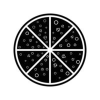 Icon Pizza in flat style isolated on white background. Food silhouette. Vector illustration design.